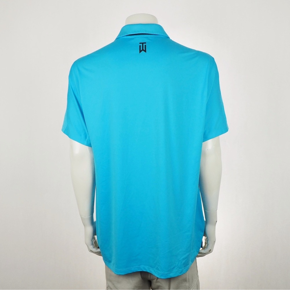 Tiger Woods TW Nike Golf Polo Shirt Mens Sz XL Blue Striped Dri-Fit TPC Sawgrass - Picture 4 of 6
